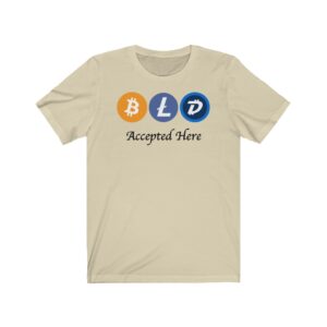 BTC LTC DGB ‘Accepted Here’ T-shirt