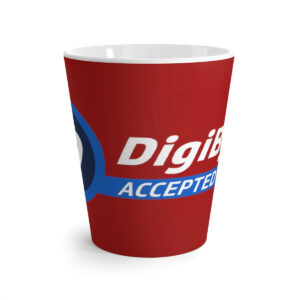 DigiByte Accepted Here (RED) Latte mug